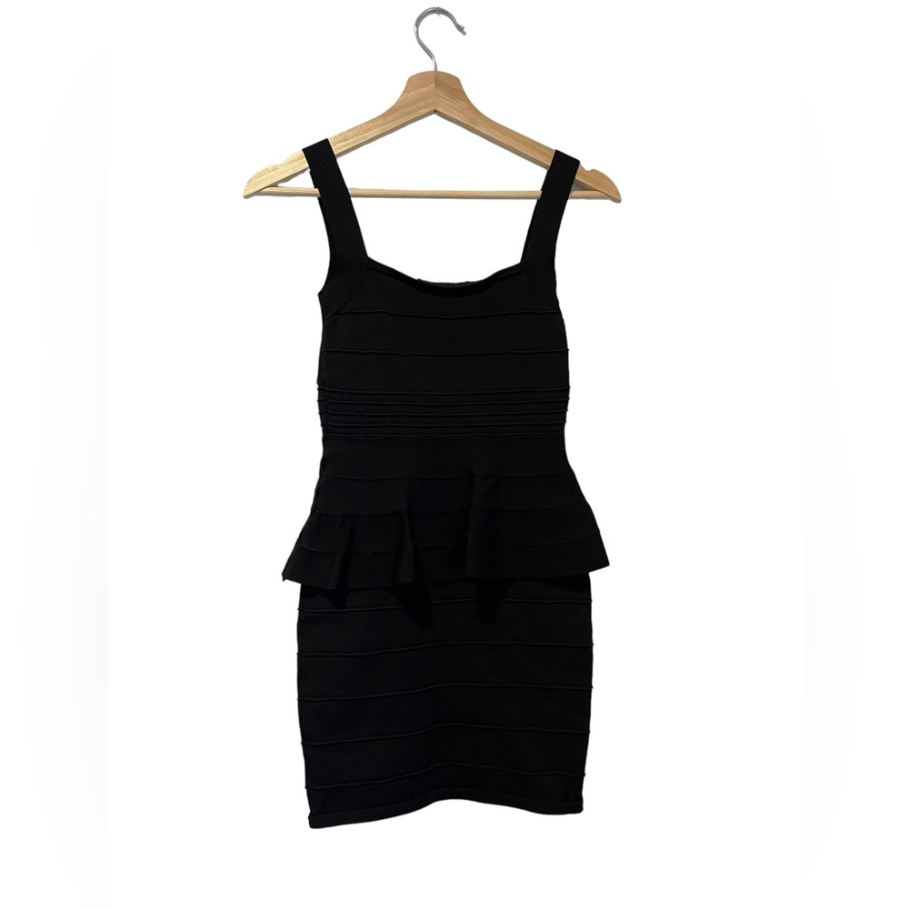 Black Body Con Peplum Dress Size Small - Picture 7 of 7